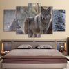 Limited Edition 5 Piece Fearless Brown Wolf Canvas