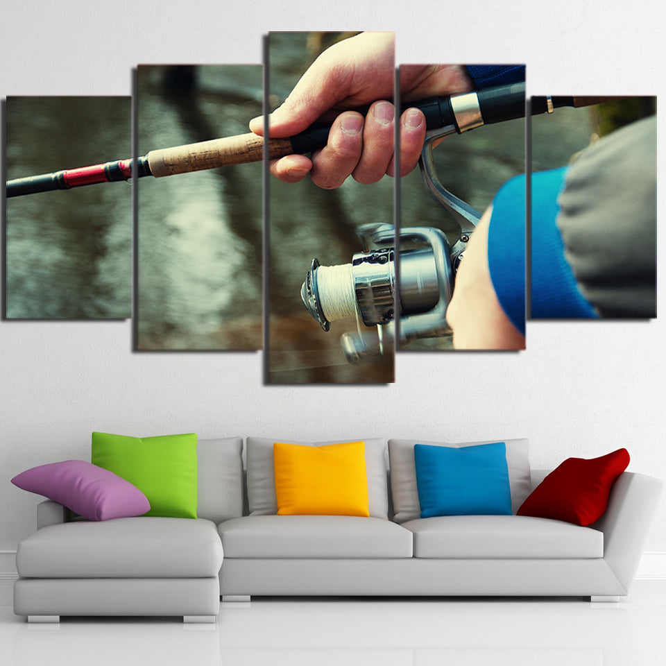 Limited Edition 5 Piece Elegant Fishing Reel Canvas