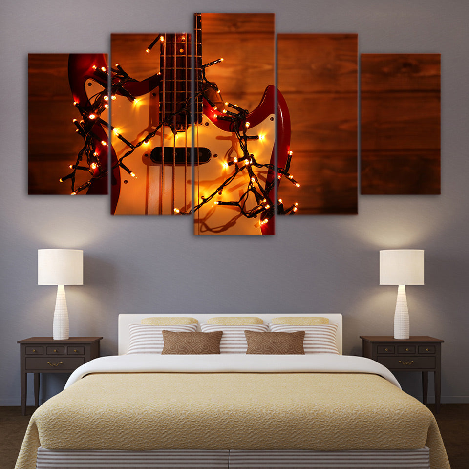 Limited Edition 5 Piece Electric Guitar With Lights Canvas