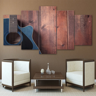 Limited Edition 5 Piece Amazing Blue Guitar Canvas
