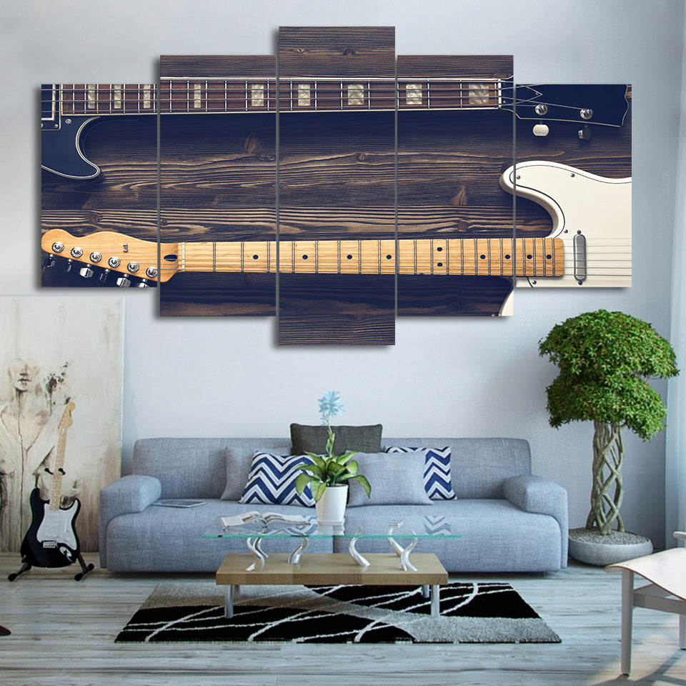 Limited Edition 5 Piece Back to Back Guitar Canvas