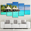 Limited Edition 5 Piece  Beautiful Cottages In A Beach Canvas