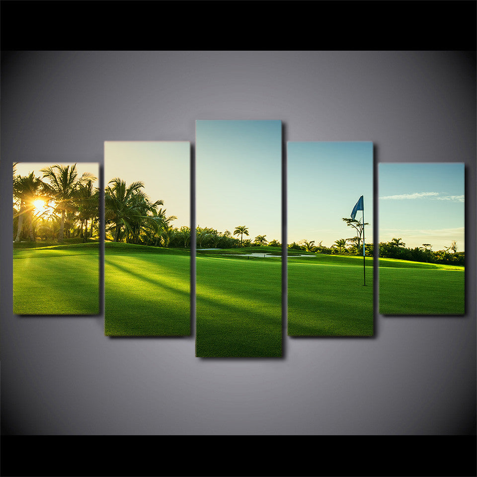 Limited Edition 5 Piece Beautiful Golf Course Canvas