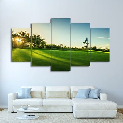 Limited Edition 5 Piece Beautiful Golf Course Canvas