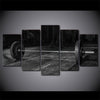 Limited Edition 5 Piece Black And White Weightlifting Canvas