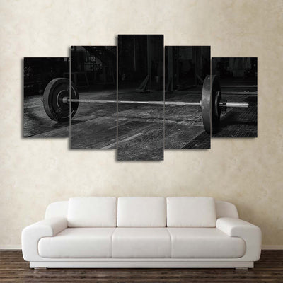 Limited Edition 5 Piece Black And White Weightlifting Canvas