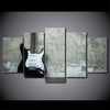 Limited Edition 5 Piece Black Electric Guitar Canvas