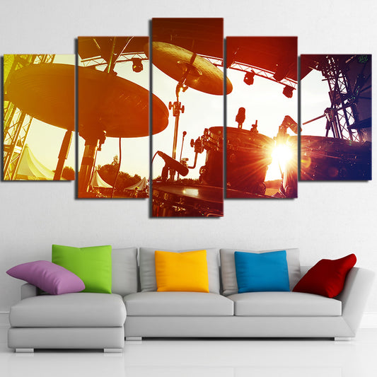 Limited Edition 5 Piece Drum With Sunrise Rays Canvas