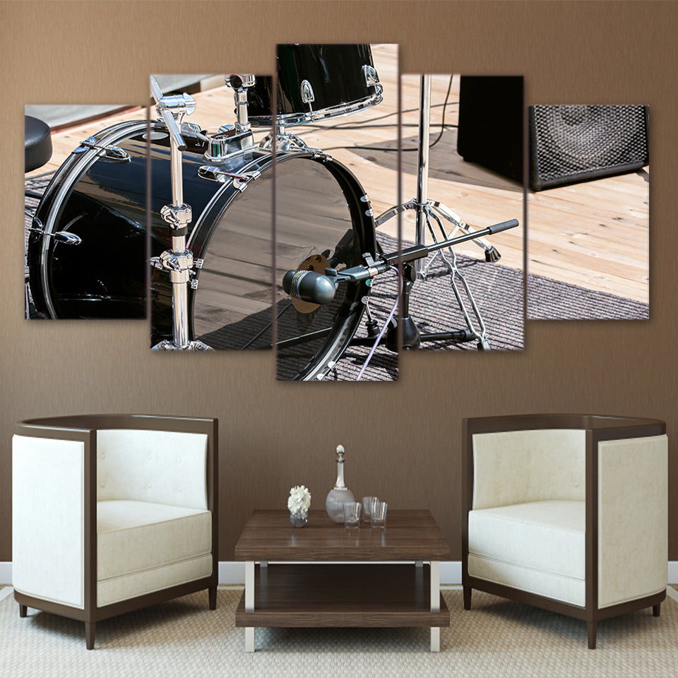 Limited Edition 5 Piece Amazing Black Bass Drum Canvas