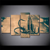 Limited Edition 5 Piece Fishing Hooks Canvas