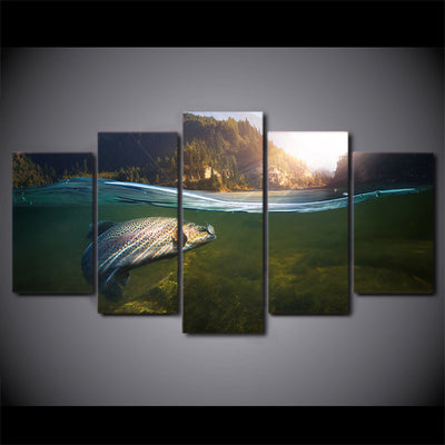 Limited Edition 5 Piece Fishing In the River Canvas