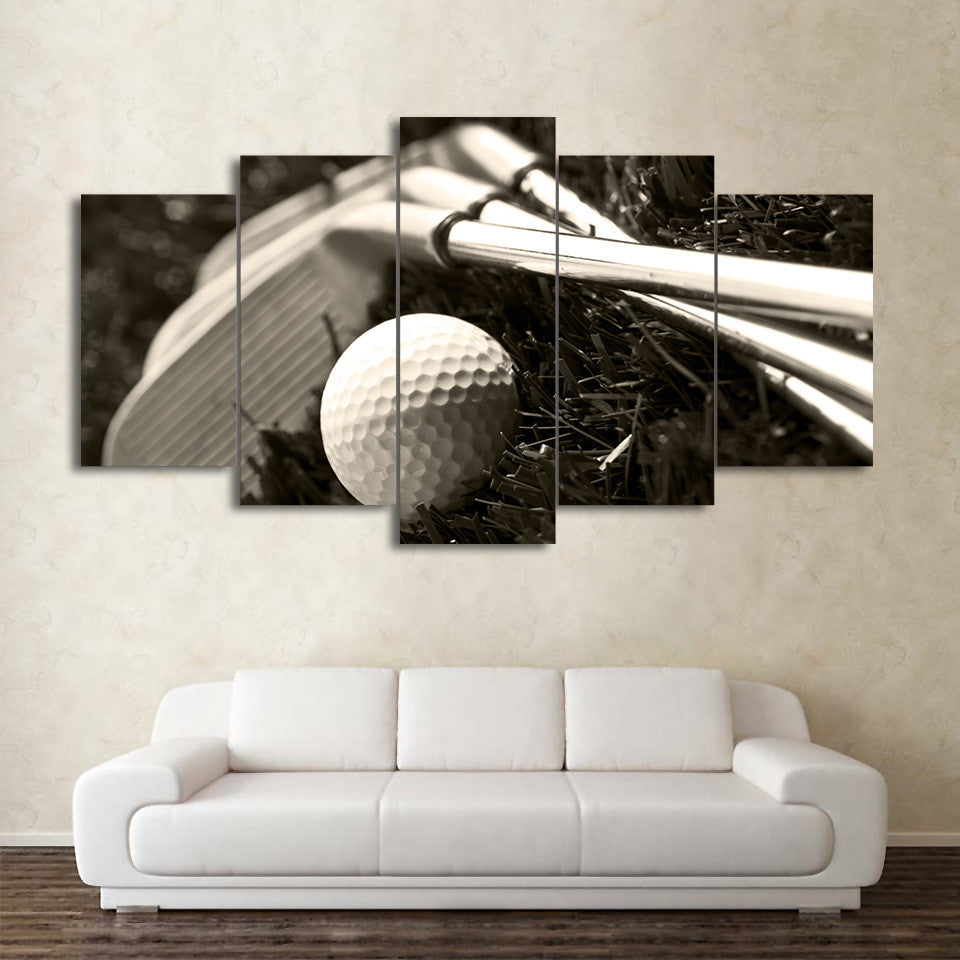 Limited Edition 5 Piece Golf Club And Ball Canvas