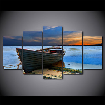 Limited Edition 5 Piece Old Fishing Boat Canvas