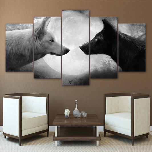 Limited Edition Black And White Wolf Canvas