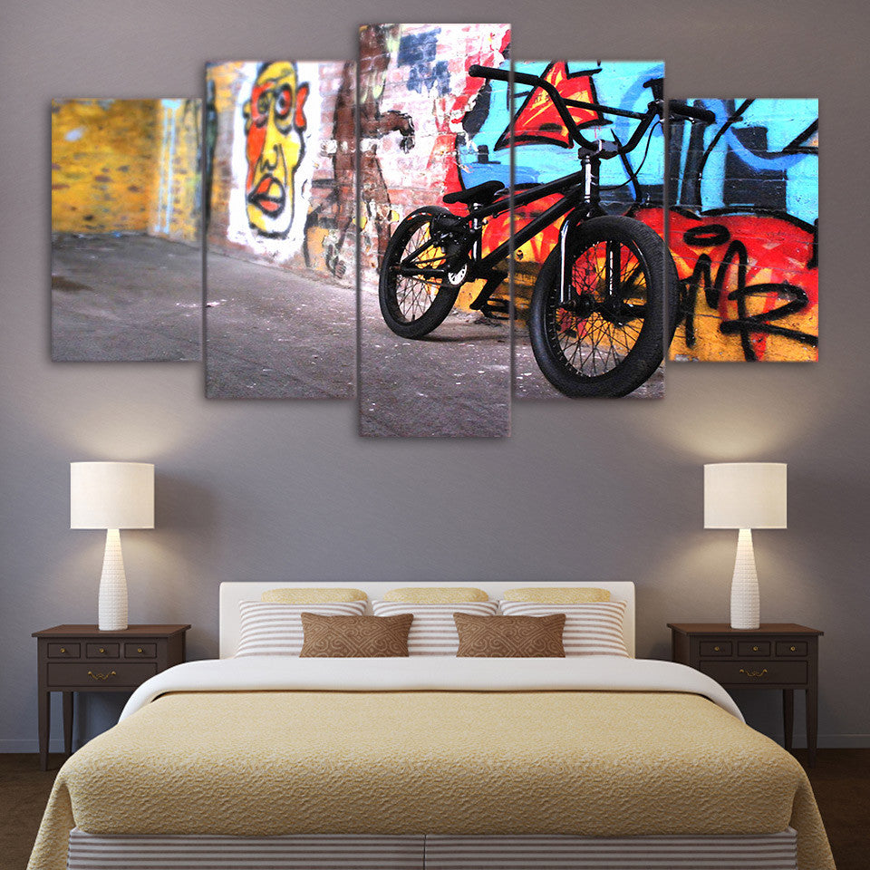 Limited Edition 5 Piece Graffiti BMX Canvas (FRAMED)