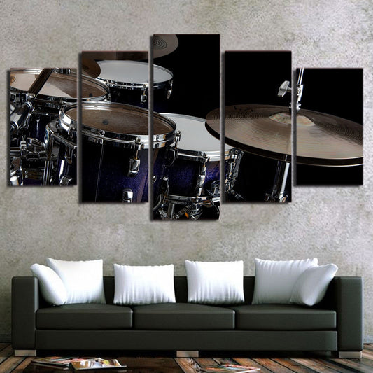 Limited Edition 5 Piece Modern Drum Canvas (FRAMED)