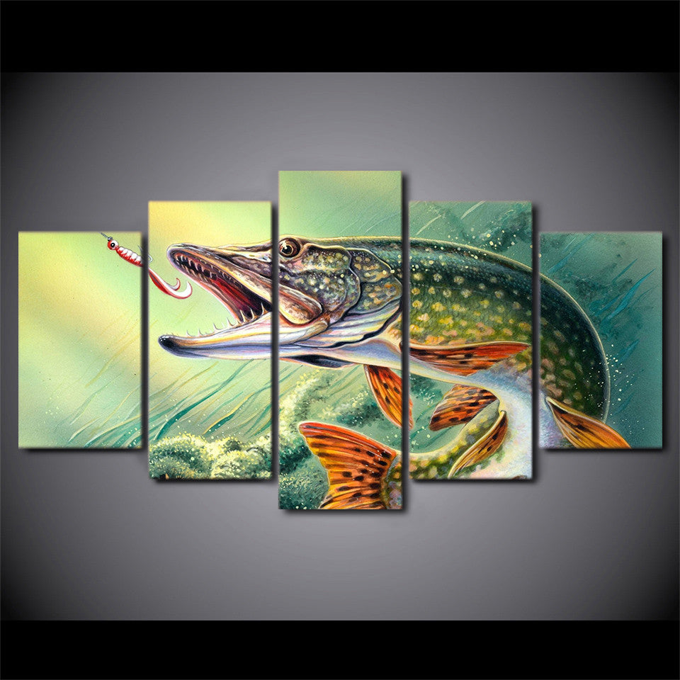 Limited Edition 5 Piece Fishing Hooked Canvas (FRAMED)