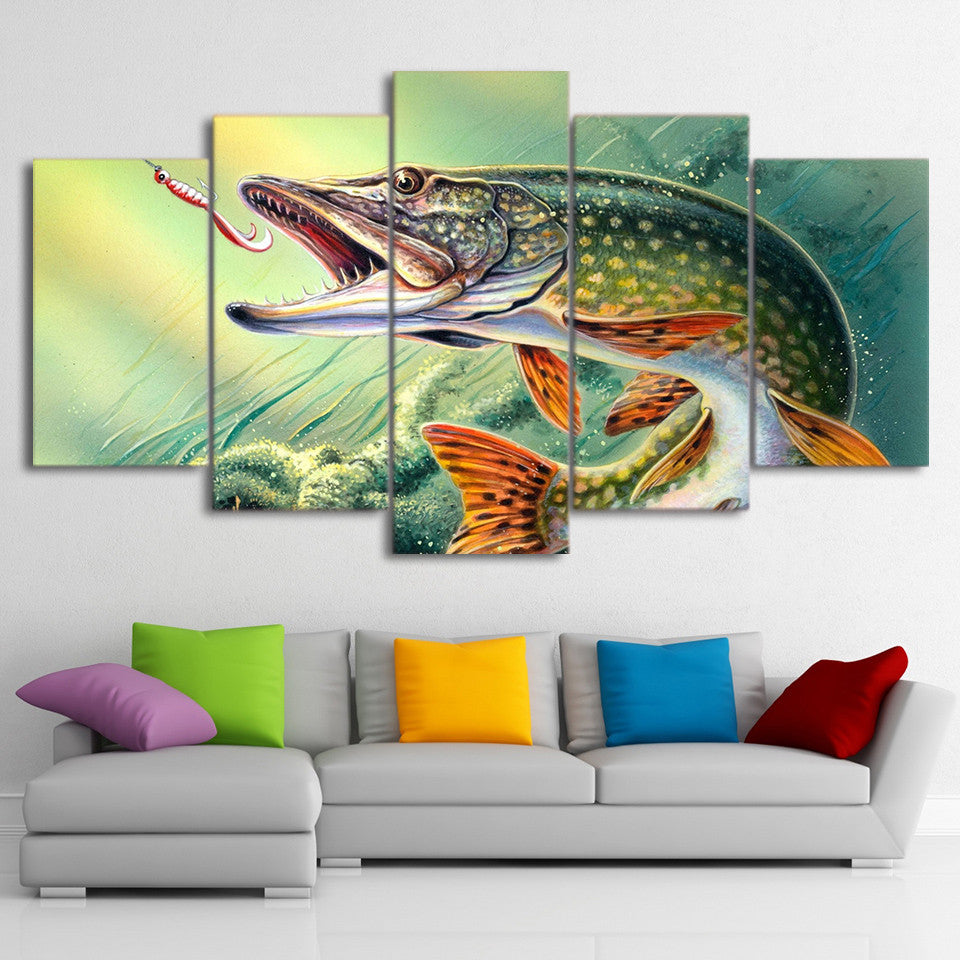 Limited Edition 5 Piece Fishing Hooked Canvas (FRAMED)