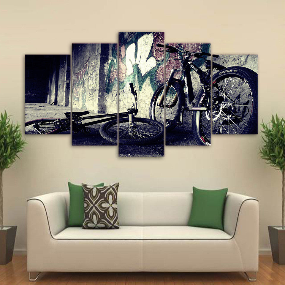 Limited Edition 5 Piece Graffiti Bike Canvas