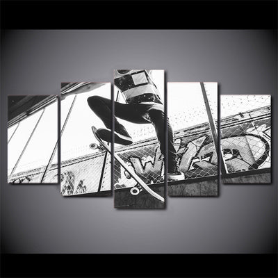 Limited Edition 5 Piece Skateboarding In The Sunset Canvas