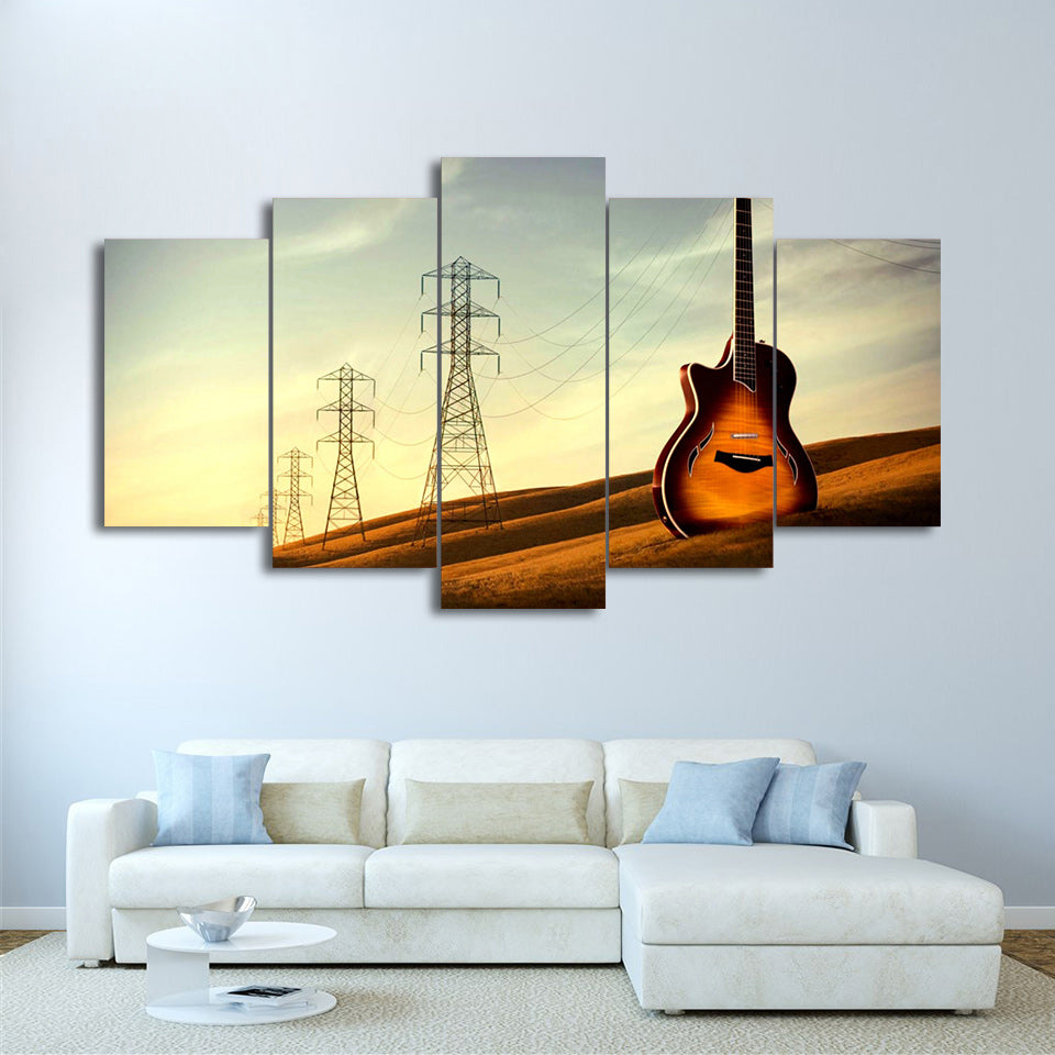 Limited Edition 5 Piece Vintage Tower Guitar Canvas