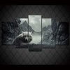 Limited Edition 5 Piece White Wolf In The Mountain Canvas